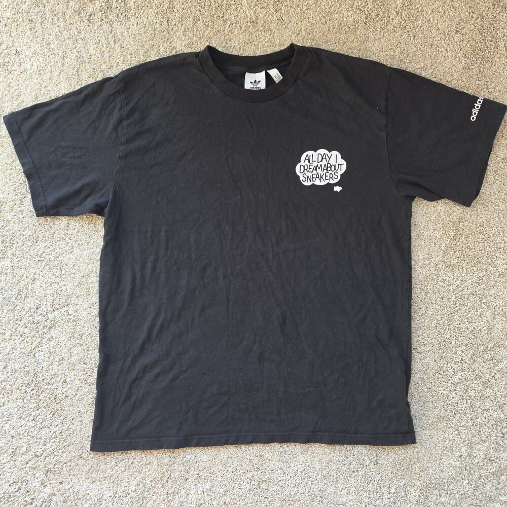 Adidas T-Shirt, All Day I Dream About Sneakers Graphic Men’s Size XL, Black